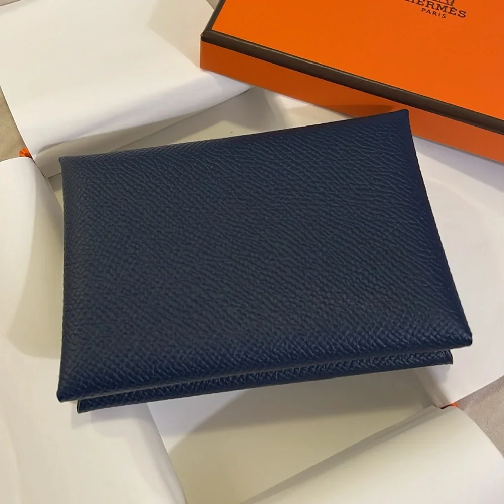 Authentic Hermes navy  Epsom leather wallet - Picture 4 of 13